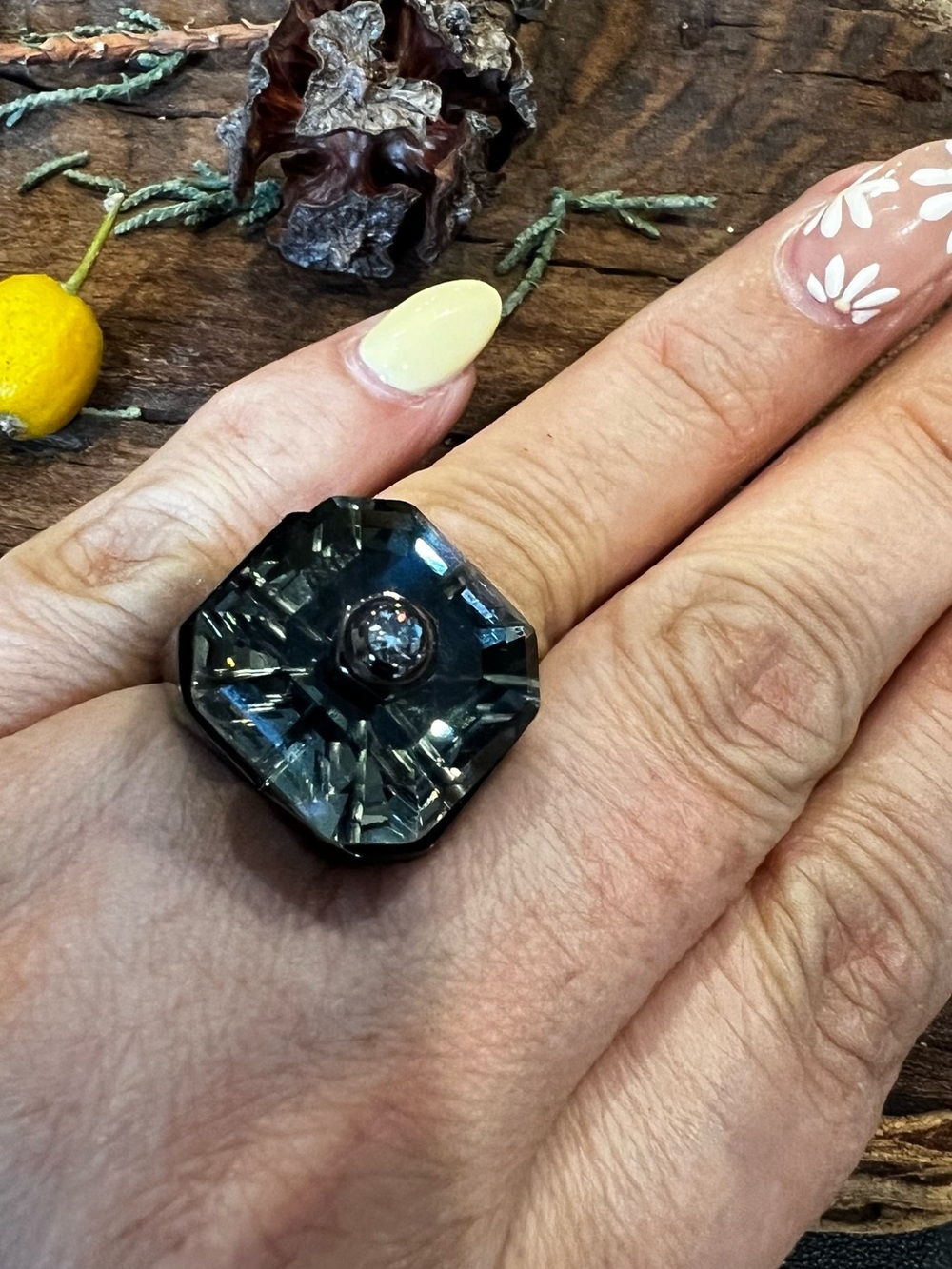 NWT Swarovski Numina Cocktail Ring Octagonal Cut Black Ruthenium Plated